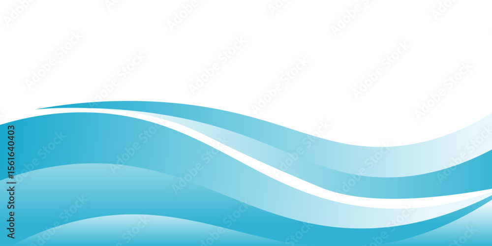 Fototapeta premium Blue and white business wave banner background. vector