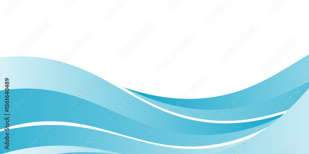 Naklejka premium Blue and white business wave banner background. vector
