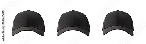 Three dark gray baseball caps (2)