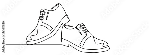 continuous one line art of a pair of loafers. this icon is for a shoe store banner