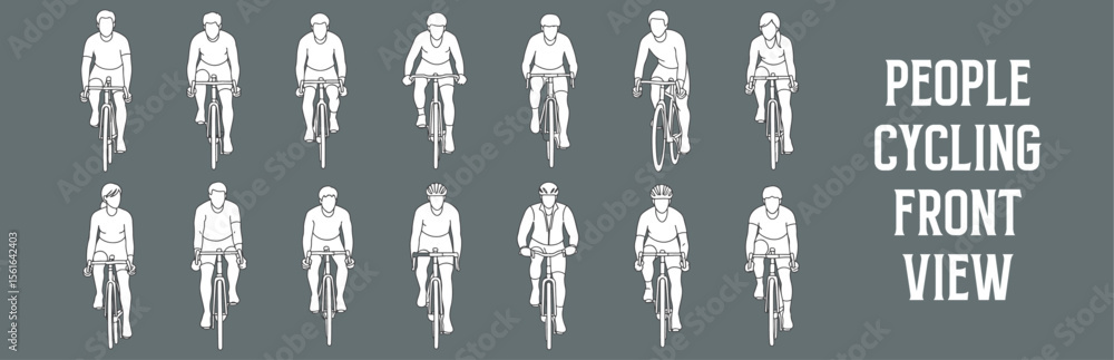 Architectural Drawings people cycling vector illustration, front view, human person Minimal style hand drawn. Sections, Elevations, Floor Plans Architectural Drawings people cycling vector illustration, front view, human person Minimal style hand drawn. Sections, Elevations, Floor Plans