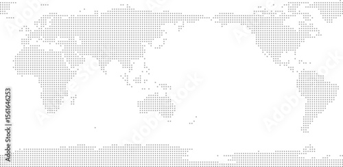 Fototapeta Naklejka Na Ścianę i Meble -  Simplified world vector map with square dot grid (APAC view, PPT-compatible & fully editable)