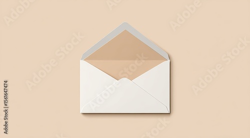 Simple Ivory Envelope with Textured Interior Design
