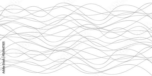 Set of wavy horizontal lines. Vector design element. vector