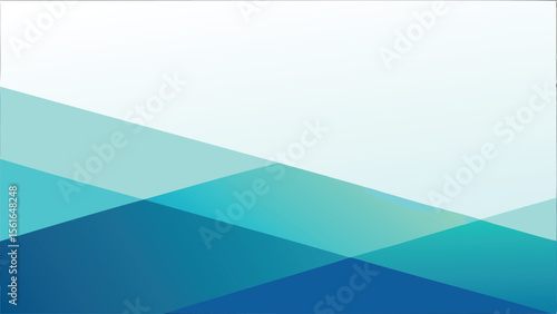 Abstract background with overlapping blue and teal triangles creating a modern and dynamic design