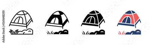 Tent icon sheet multiple style collection