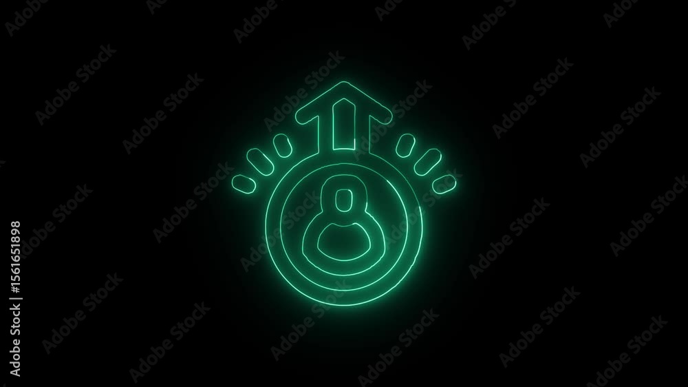 Glowing User Promotion and Symbol in HD Video Neon Animation on Black Background Glowing User Promotion and Symbol in HD Video Neon Animation on Black Background