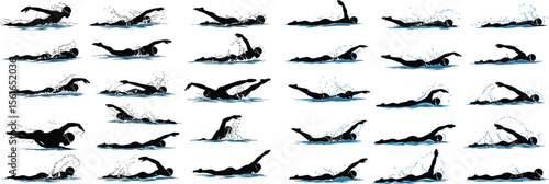 Swimming Strokes A Comprehensive Guide to Freestyle Techniques Vector Illustration