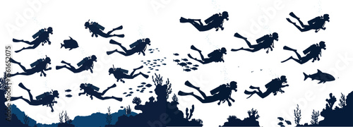 The ultimate scuba diving adventure: exploring the silhouette of a coral reef underwater