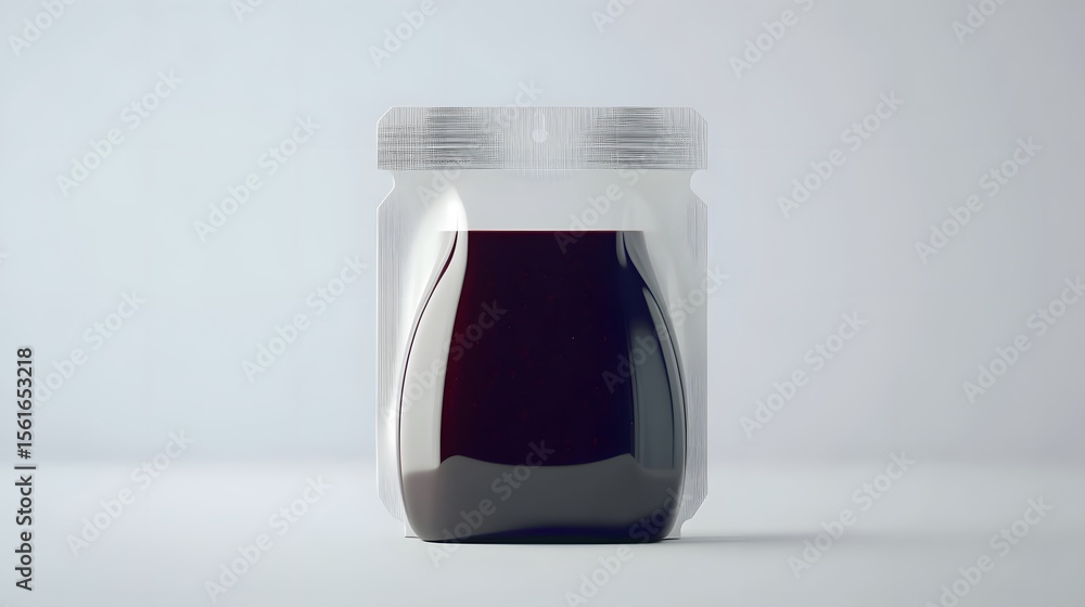 Stand Up Pouch Packaging Dark Berry Jam Product Mockup Stand Up Pouch Packaging Dark Berry Jam Product Mockup