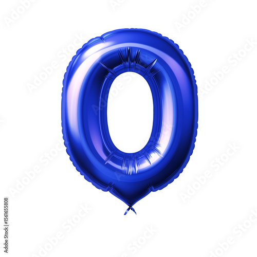 Blue Balloon Number zero 3d