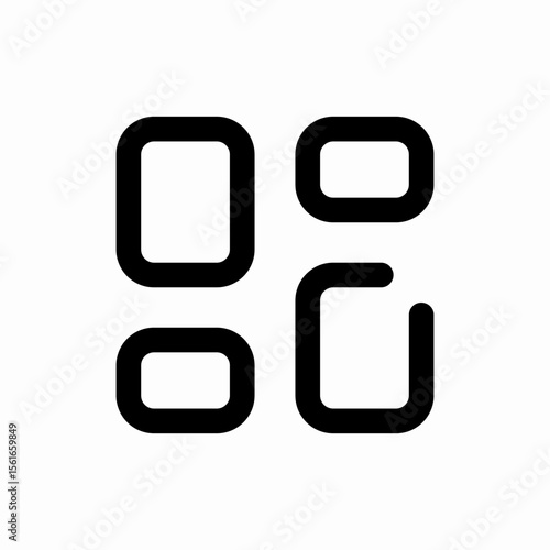 category grid layout menu icon vector sign