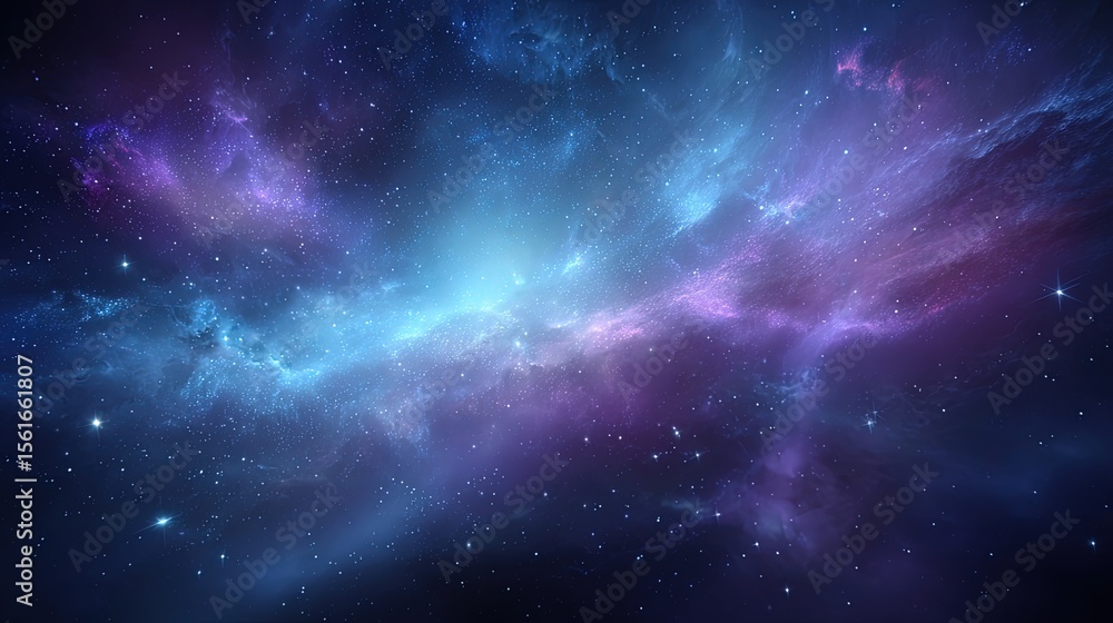 Fototapeta premium Stunning view of a vibrant colorful galaxy with stars in deep space background.