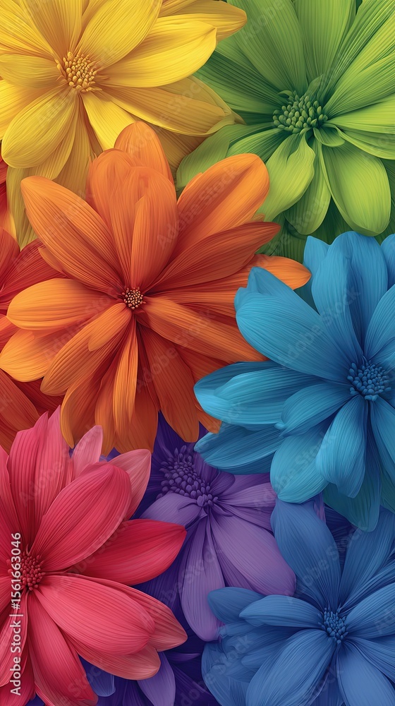 Colorful Macro Flowers Arrangement with Bright Petals and Vibrant Hues. Colorful Macro Flowers Arrangement with Bright Petals and Vibrant Hues.