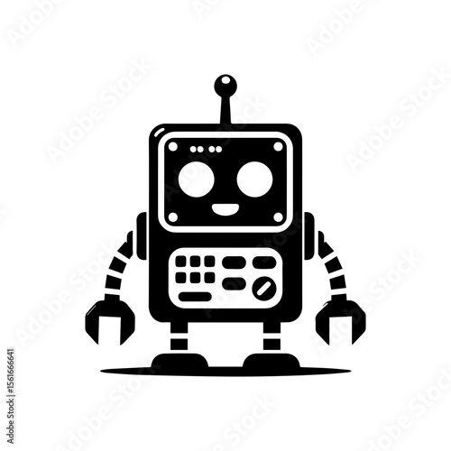 simple silhouette of control panel on this silly bot, not scary