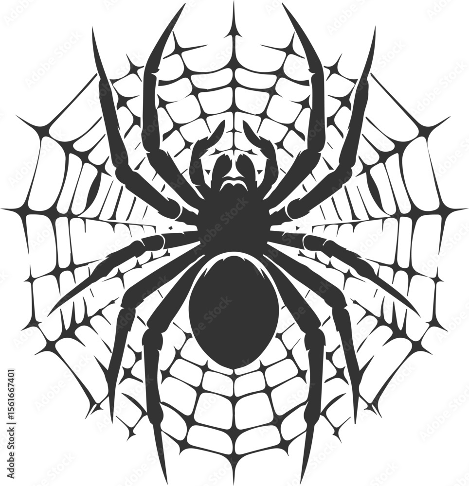 Obraz premium Spider vector silhouette