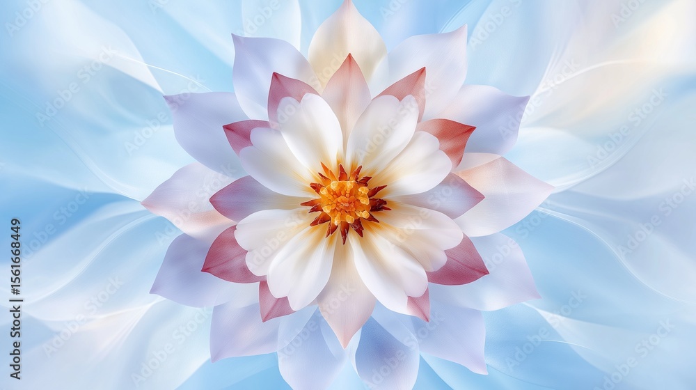 Obraz premium An elegant watercolor mandala with fine lace detailing, radiating from the center