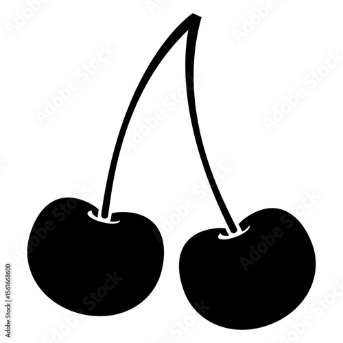 Icono silueta de dos cerezas