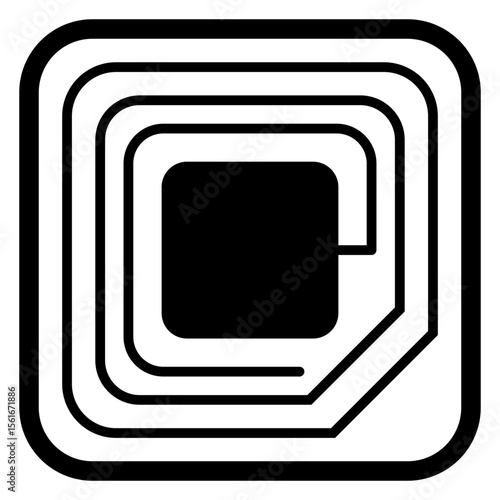 Icono de etiqueta RFID. Símbolo de identificación por radiofrecuencia.