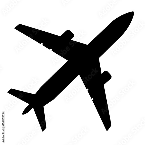 Airplane in Flight Silhouette