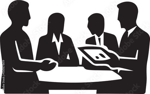Wallpaper Mural Business Meeting Silhouette Illustration – Corporate Teamwork and Collaboration Concept Torontodigital.ca