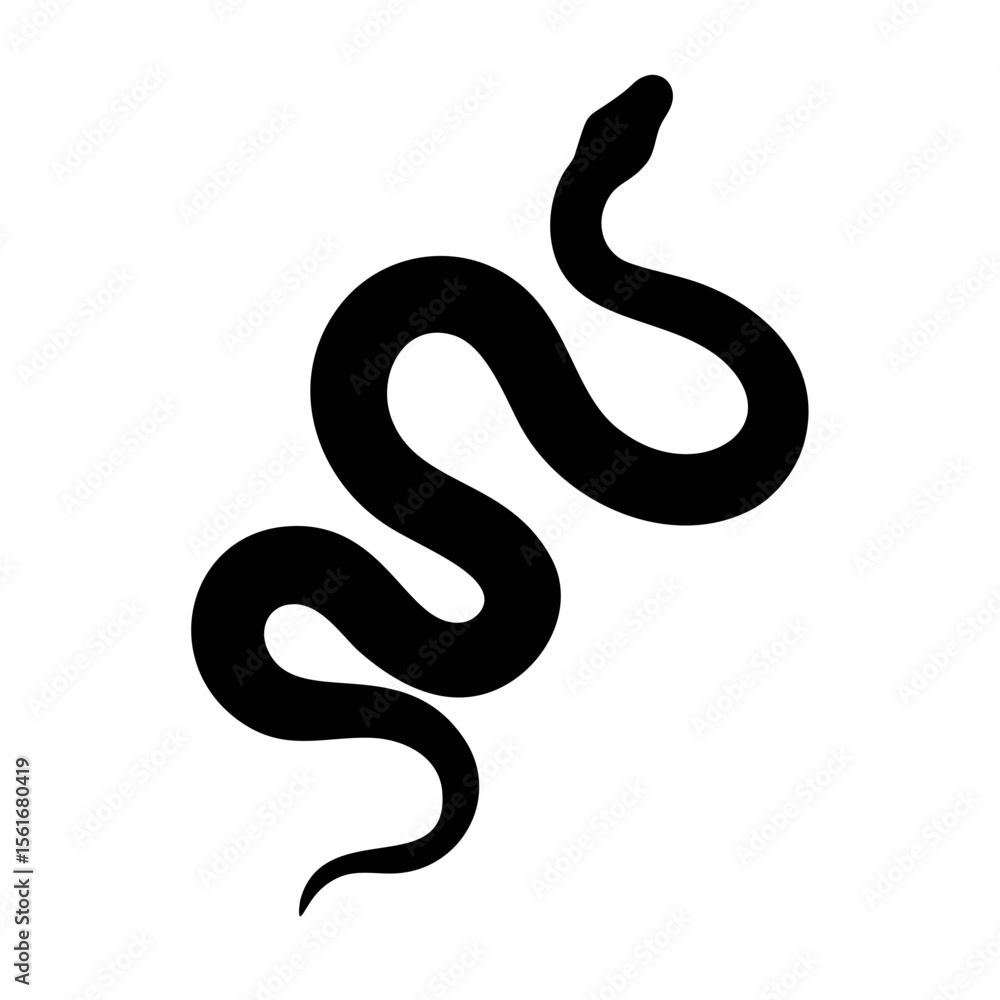 Fototapeta premium Vector hand drawn snake stock illustration