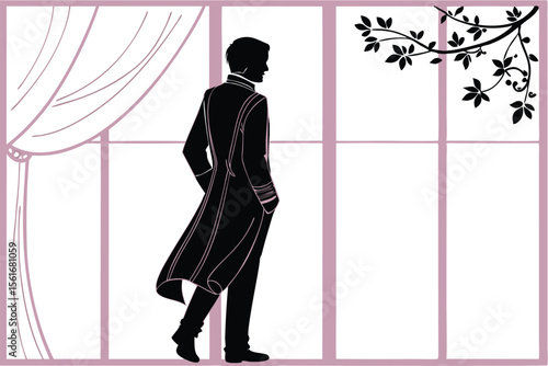 Man in traditional sherwani suit seen from behind elegant formal wear for wedding