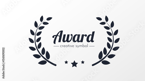 Laurel wreath. Award, win, winner, success abstract business logo idea. Trophy, branch, leaf border icon. Vector illustration