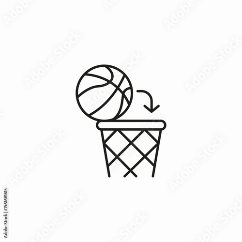 basketball and hoop icon sign vector