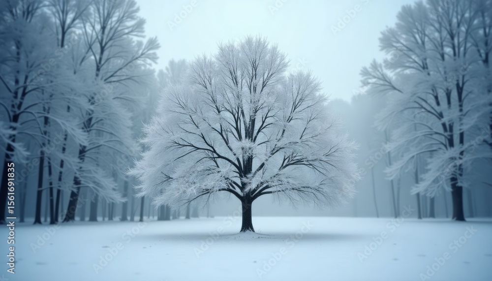 Fototapeta premium winter landscape with trees