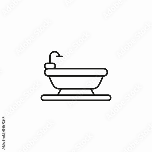 bathtub plumbing fixture icon sign vector