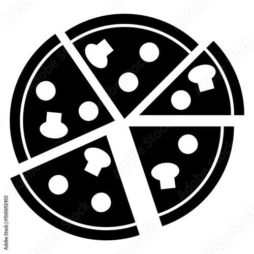 Logo restaurante. Icono silueta de trozos de pizza