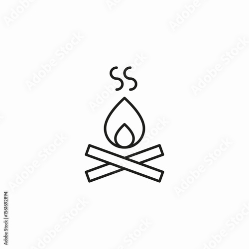 campfire logs flames icon sign vector