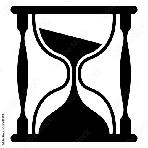 Icono silueta de reloj de arena