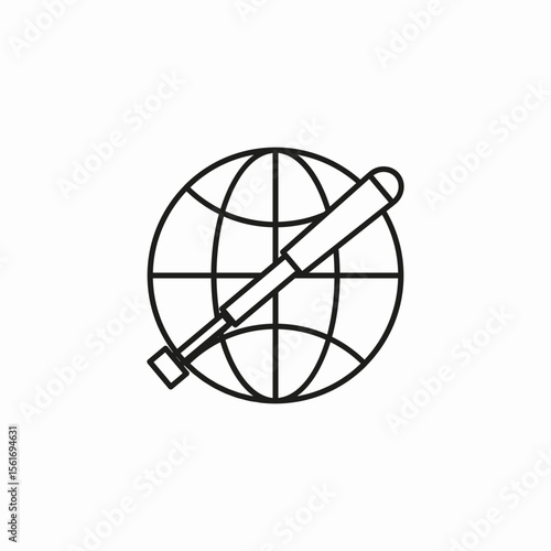 global telescope exploration icon sign vector