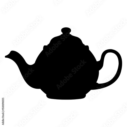 Icono con silueta de tetera clásica de porcelana con tapadera 