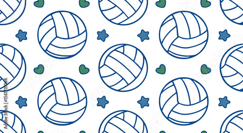 Cute adorable basket ball's seamless pattern background vector design 