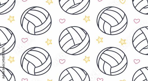 Cute adorable basket ball's seamless pattern background vector design 
