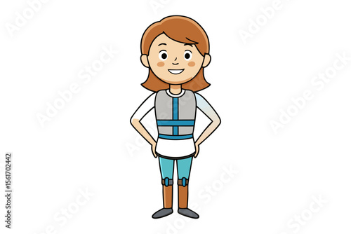 Protective Gear in Active Lifestyle: A woman stands confidently, showcasing protective gear essential for her adventurous pursuits.