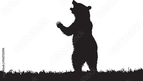 A black cat and dog sit on grass with another cat nearby.