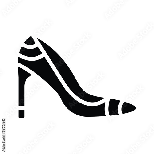 Download our premium glyph style icon of heel shoe