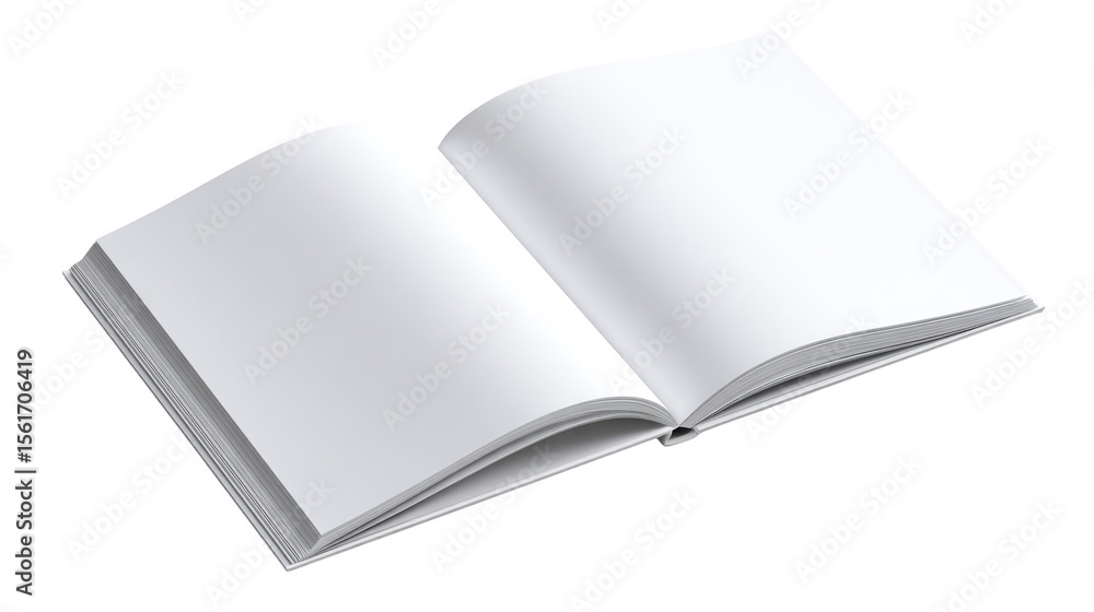 Blank opened book lying flat with a black background, cut out transparent Blank opened book lying flat with a black background, cut out transparent