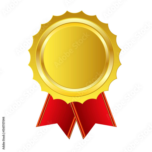 gold seal with red ribbon