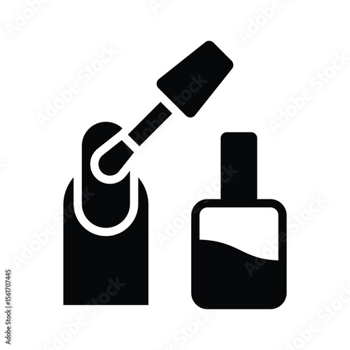 Nail polish applying brush, icon in glyph style