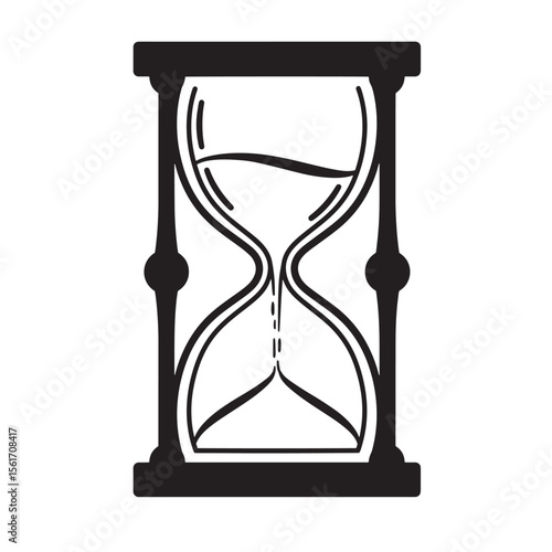 Simple outline illustration of a classic hourglass symbolizing time passing and management