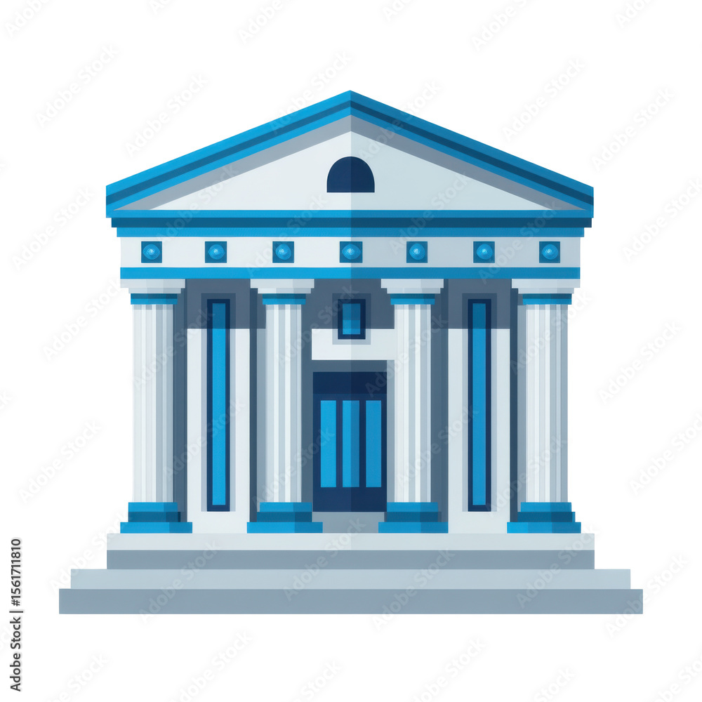 Fototapeta premium Stylized, 2D building icon