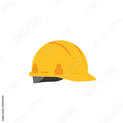 Construction helmet icon in flat style. Safety cap vector illustration