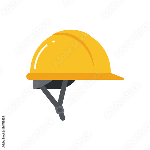 Construction helmet icon in flat style. Safety cap vector illustration