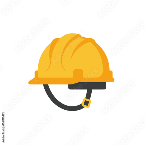 Construction helmet icon in flat style. Safety cap vector illustration