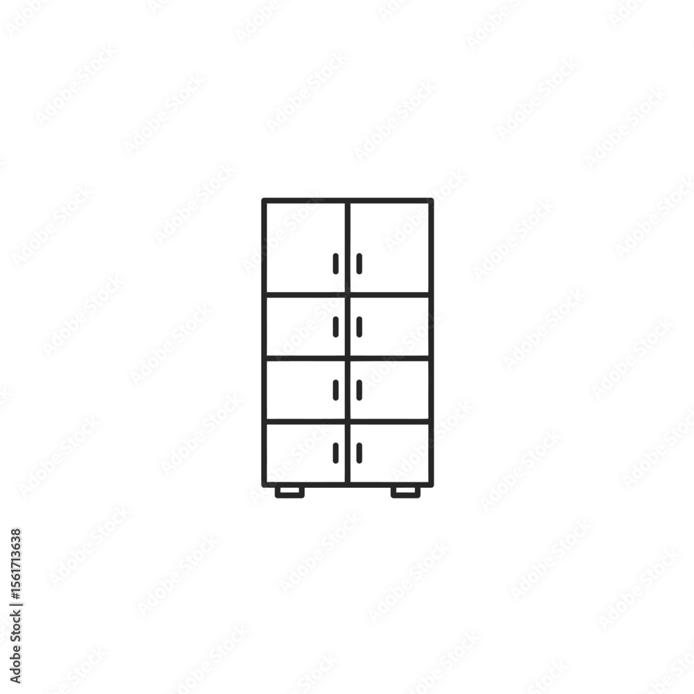 Office cabinet icon in flat style. Furniture storage vector illustration on white background. Drawer sign business concept. Office cabinet icon in flat style. Furniture storage vector illustration on white background. Drawer sign business concept.